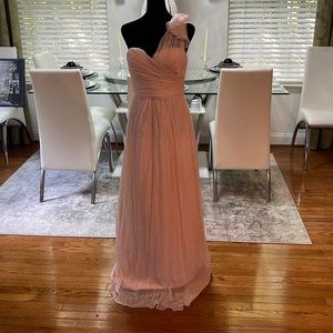 Bridesmaids dress one shoulder full length dress